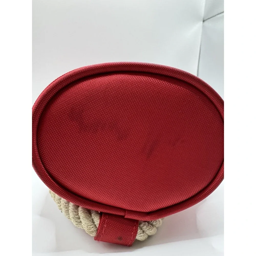 Vintage Mount Gay Rum Barbados Eclipse Red Canvas Rope Handle‎ Bottle Bag Tote